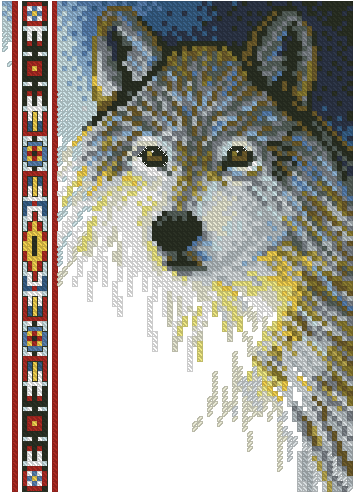 Схема вышивания крестом - Волк Wildlife Series Wolf
